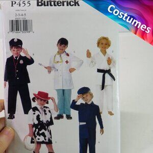 Butterick 455 Clothing Pattern Halloween Dress Up Costume UNCUT size Kid 2-5